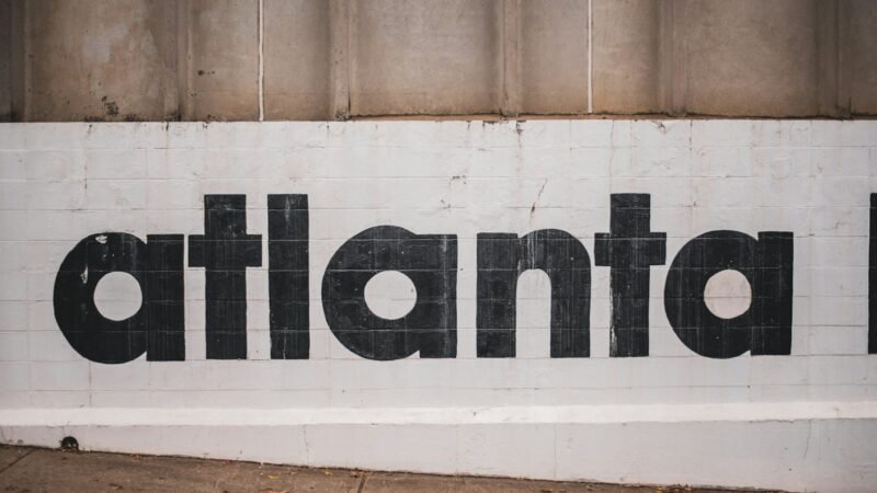 white and black Atlanta signage