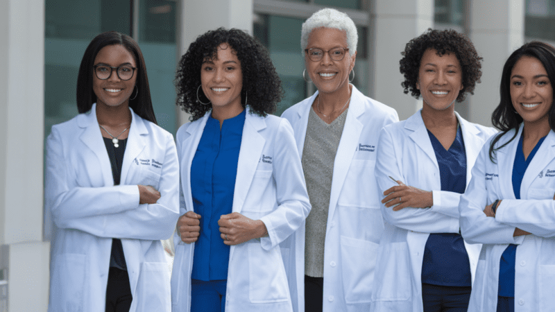 A group of confident Black female healthcare providers Atlanta